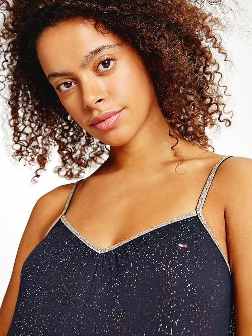 Tommy Hilfiger Sparkle Viscose Nightdress Pizsama Női Kék | TH925JZY