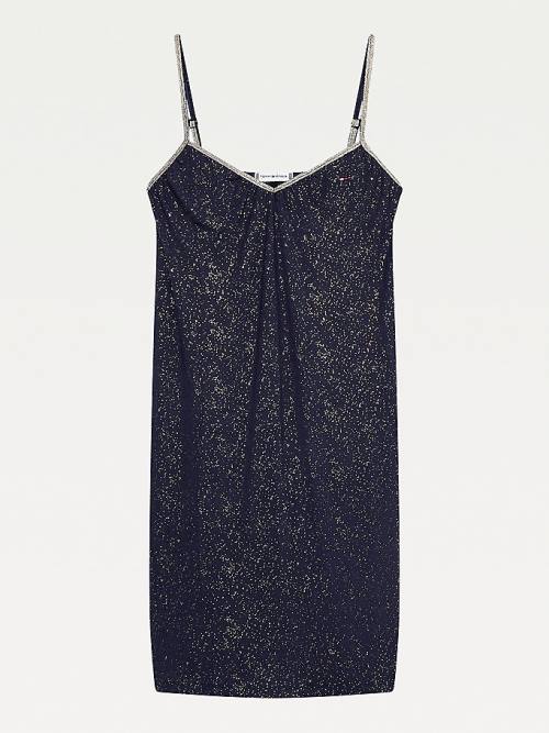 Tommy Hilfiger Sparkle Viscose Nightdress Pizsama Női Kék | TH925JZY