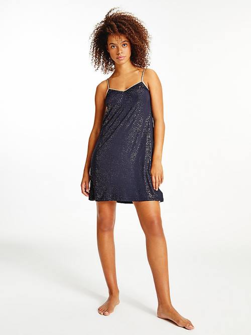 Tommy Hilfiger Sparkle Viscose Nightdress Pizsama Női Kék | TH925JZY