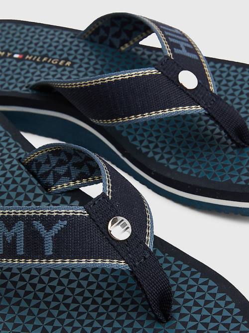 Tommy Hilfiger Sparkle Webbing Flip-Flops Szandál Női Kék | TH051TPE