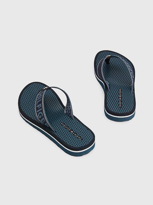 Tommy Hilfiger Sparkle Webbing Flip-Flops Szandál Női Kék | TH051TPE