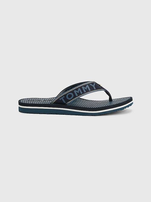 Tommy Hilfiger Sparkle Webbing Flip-Flops Szandál Női Kék | TH051TPE