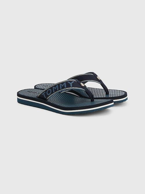 Tommy Hilfiger Sparkle Webbing Flip-Flops Szandál Női Kék | TH051TPE