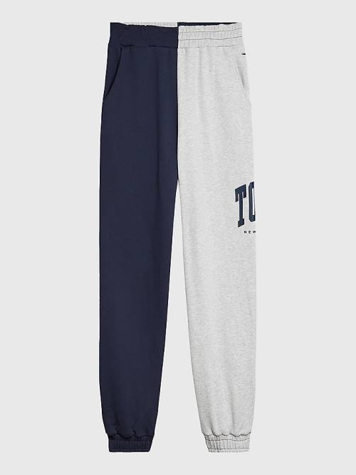 Tommy Hilfiger Spliced Collegiate Relaxed Joggers Nadrág Női Kék | TH103VGN