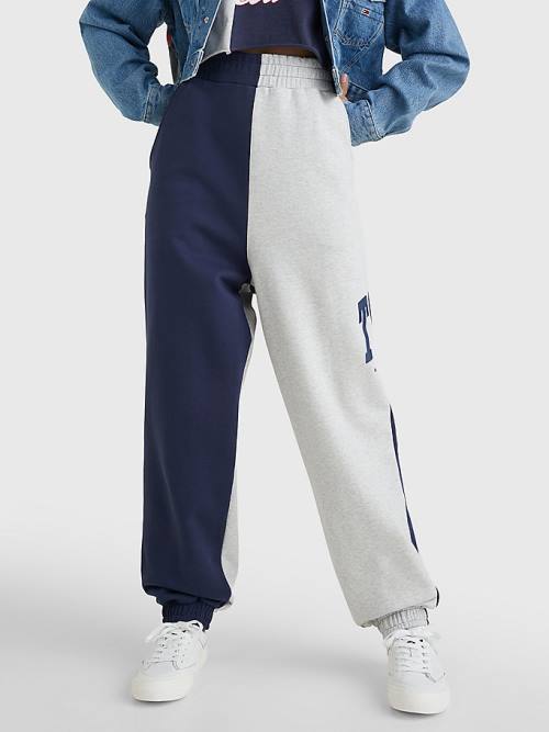 Tommy Hilfiger Spliced Collegiate Relaxed Joggers Nadrág Női Kék | TH103VGN