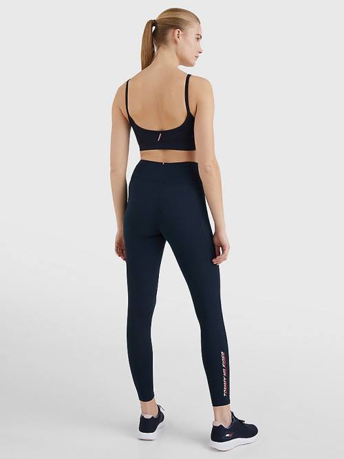 Tommy Hilfiger Sport 7/8 Logo Leggings Női Kék | TH376NUM