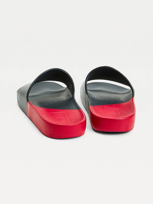 Tommy Hilfiger Sport Colour-Blocked Pool Slides Szandál Férfi Kék | TH469RIL