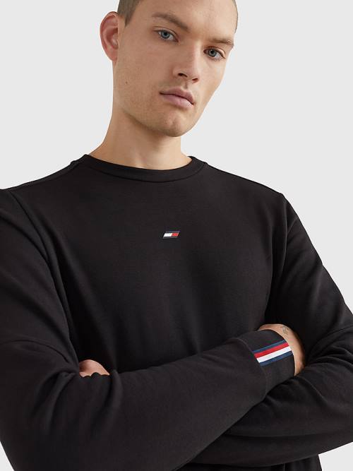 Tommy Hilfiger Sport Essential Organic Pamut Pulóver Férfi Fekete | TH165SZR