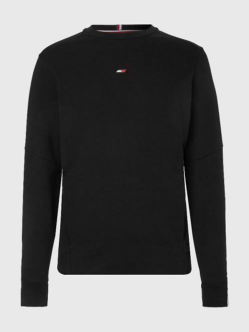 Tommy Hilfiger Sport Essential Organic Pamut Pulóver Férfi Fekete | TH165SZR