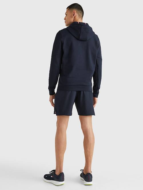 Tommy Hilfiger Sport Essential Organic Pamut Kapucnis Pulóver Férfi Kék | TH186YVG