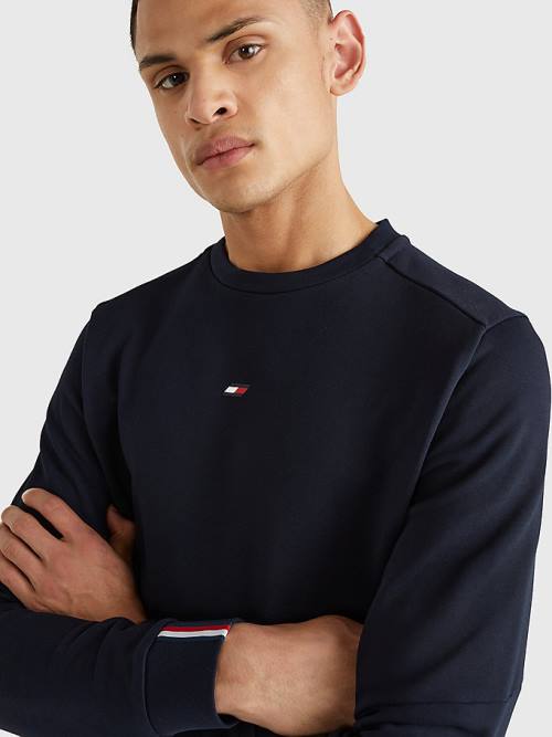 Tommy Hilfiger Sport Essential Organic Pamut Pulóver Férfi Kék | TH273WED