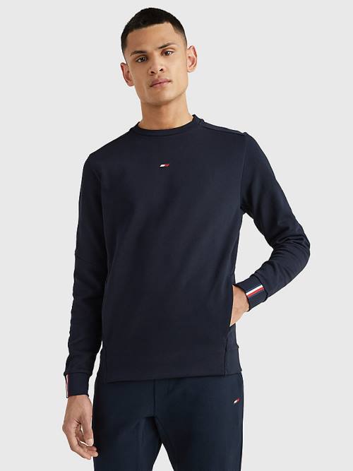 Tommy Hilfiger Sport Essential Organic Pamut Pulóver Férfi Kék | TH273WED