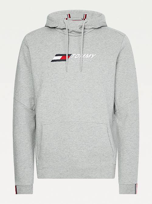 Tommy Hilfiger Sport Essential Organic Pamut Kapucnis Pulóver Férfi Szürke | TH672NXJ