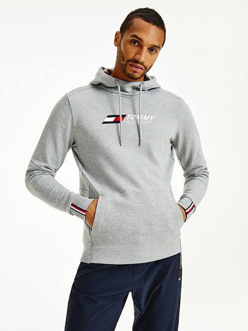 Tommy Hilfiger Sport Essential Organic Pamut Kapucnis Pulóver Férfi Szürke | TH672NXJ