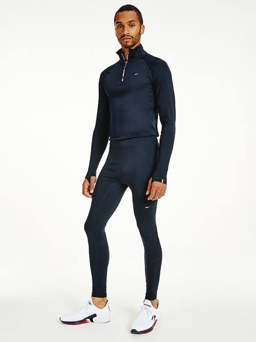 Tommy Hilfiger Sport Essential Rubberised Logo Tights Nadrág Férfi Kék | TH345TER