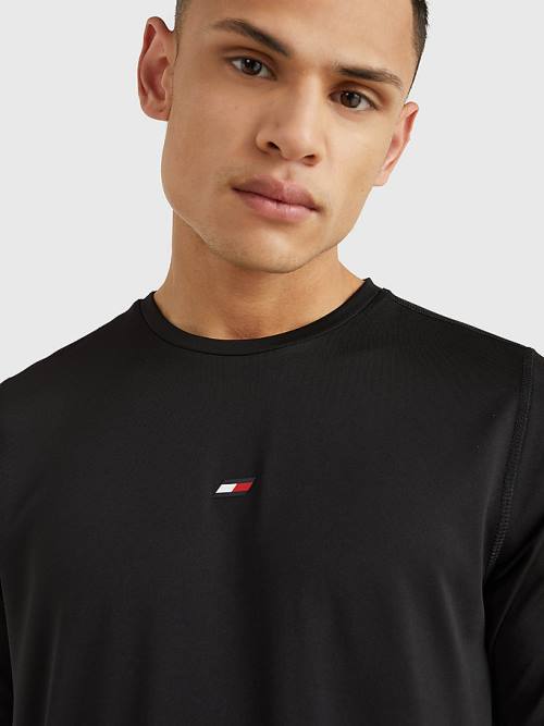 Tommy Hilfiger Sport Essential Slim Fit Recycled Póló Férfi Fekete | TH976NPR