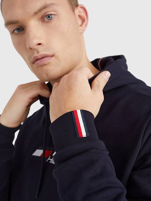 Tommy Hilfiger Sport Essential TH Cool Kapucnis Pulóver Férfi Kék | TH209TUA