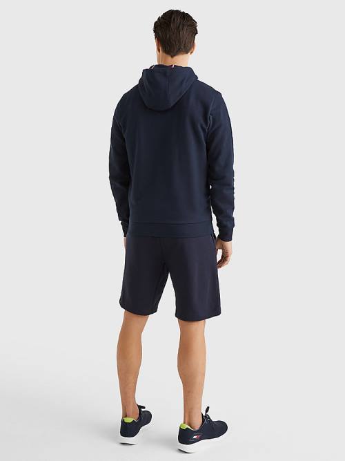 Tommy Hilfiger Sport Essential TH Cool Zip-Thru Kapucnis Pulóver Férfi Kék | TH387DCY