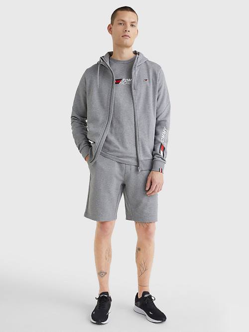 Tommy Hilfiger Sport Essential TH Cool Zip-Thru Kapucnis Pulóver Férfi Szürke | TH753ZPX