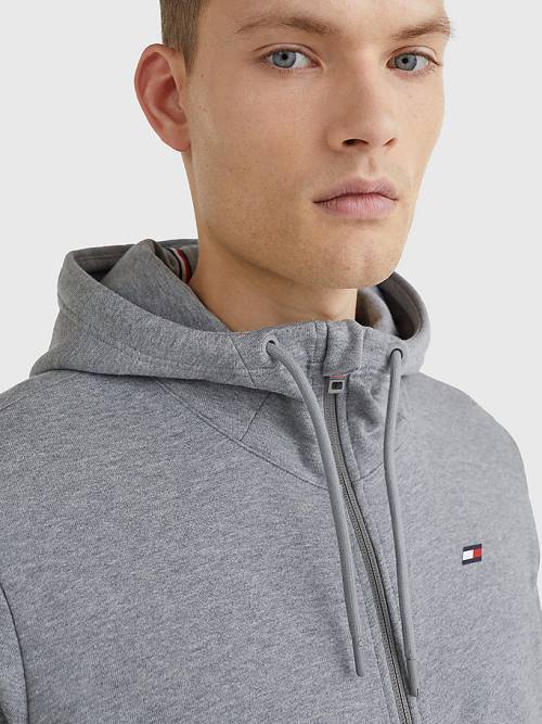 Tommy Hilfiger Sport Essential TH Cool Zip-Thru Kapucnis Pulóver Férfi Szürke | TH753ZPX