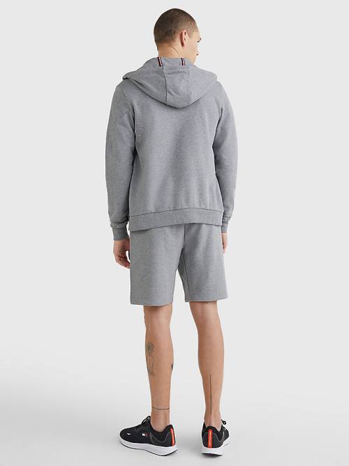 Tommy Hilfiger Sport Essential TH Cool Zip-Thru Kapucnis Pulóver Férfi Szürke | TH753ZPX