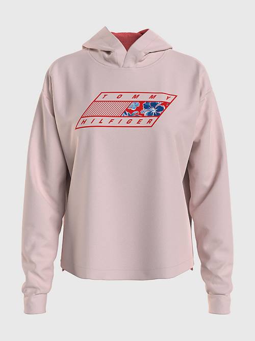 Tommy Hilfiger Sport Flag Logo Kapucnis Pulóver Női Rózsaszín | TH631RIQ