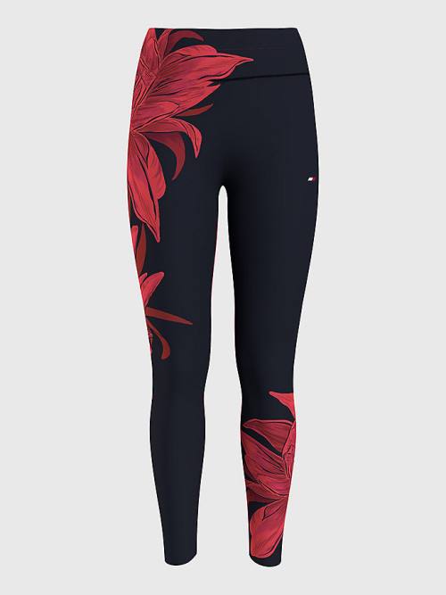 Tommy Hilfiger Sport Floral Print Full Length Leggings Női Kék | TH051DBS