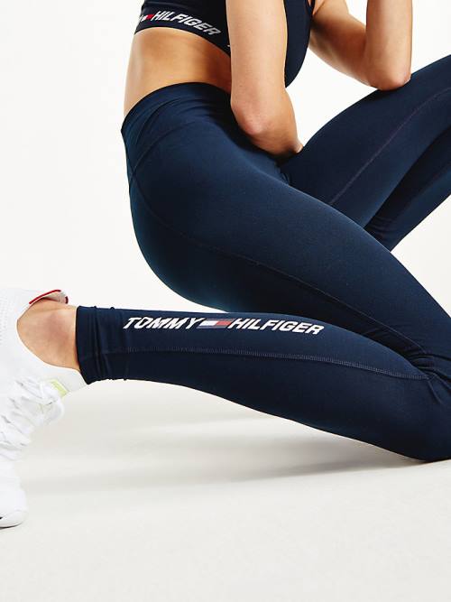 Tommy Hilfiger Sport Full Length Graphic Leggings Női Kék | TH097YCV