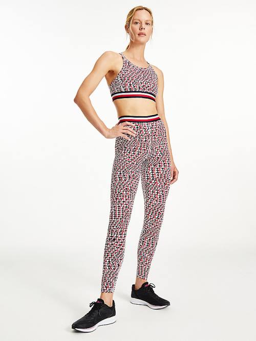 Tommy Hilfiger Sport Full Length Houndstooth Leggings Női Piros | TH194WKV