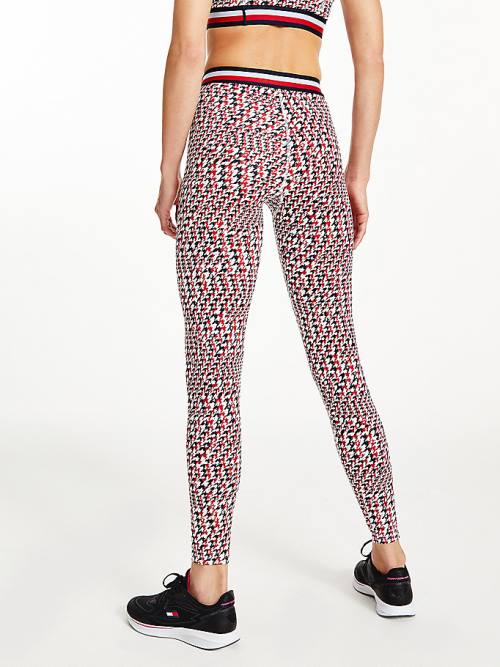 Tommy Hilfiger Sport Full Length Houndstooth Leggings Női Piros | TH194WKV