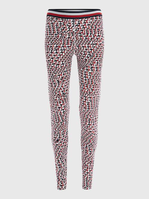 Tommy Hilfiger Sport Full Length Houndstooth Leggings Női Piros | TH194WKV