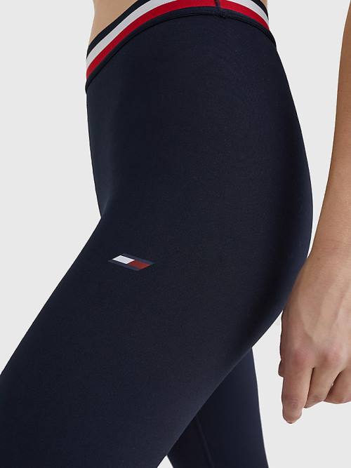 Tommy Hilfiger Sport Full Length Waistband Detail Leggings Női Kék | TH104GVY