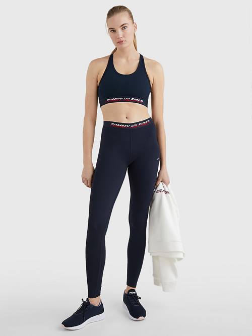 Tommy Hilfiger Sport Full Length Waistband Detail Leggings Női Kék | TH137PXI