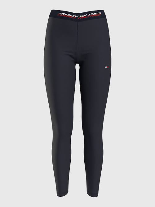 Tommy Hilfiger Sport Full Length Waistband Detail Leggings Női Kék | TH137PXI