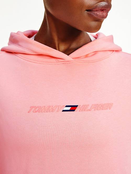 Tommy Hilfiger Sport Graphic Kapucnis Pulóver Női Rózsaszín | TH041GEF