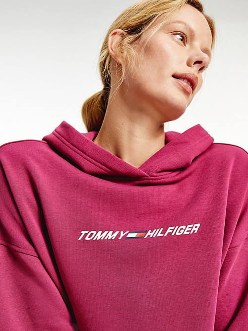 Tommy Hilfiger Sport Graphic Kapucnis Pulóver Női Piros | TH493CGI