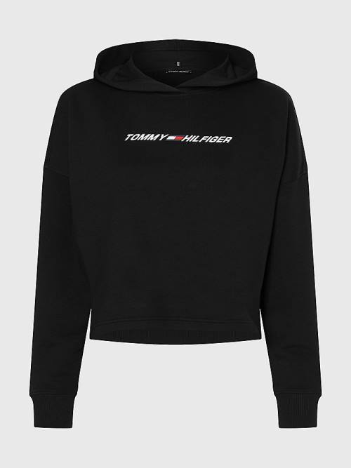 Tommy Hilfiger Sport Graphic Kapucnis Pulóver Női Fekete | TH825IUH