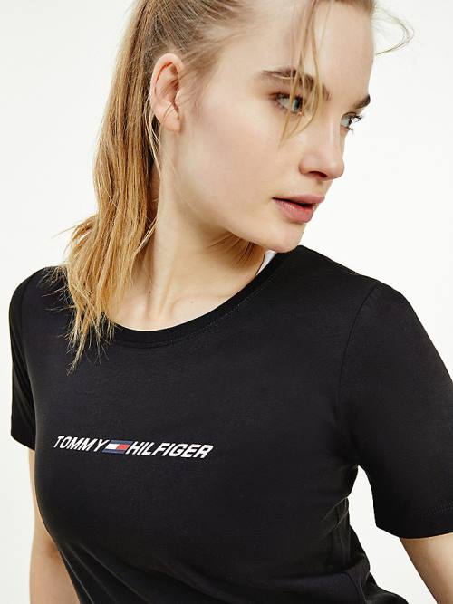 Tommy Hilfiger Sport Graphic Póló Női Fekete | TH725QUT