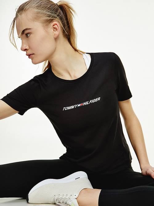 Tommy Hilfiger Sport Graphic Póló Női Fekete | TH725QUT