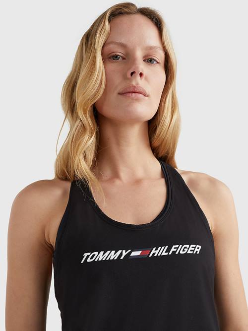 Tommy Hilfiger Sport Graphic Racerback Tank Top Póló Női Fekete | TH537AYI