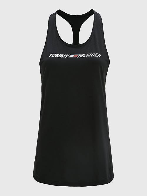 Tommy Hilfiger Sport Graphic Racerback Tank Top Póló Női Fekete | TH537AYI