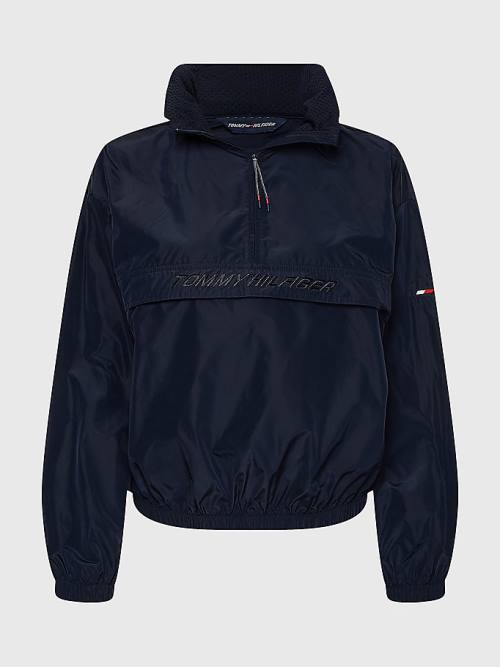 Tommy Hilfiger Sport Half-Zip Relaxed Fit Anorak Kabát Női Kék | TH984HGJ