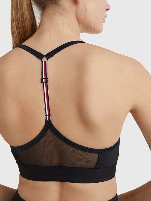 Tommy Hilfiger Sport Könnyű Low Support Racer Bra Fehérnemű Női Fekete | TH943DUF