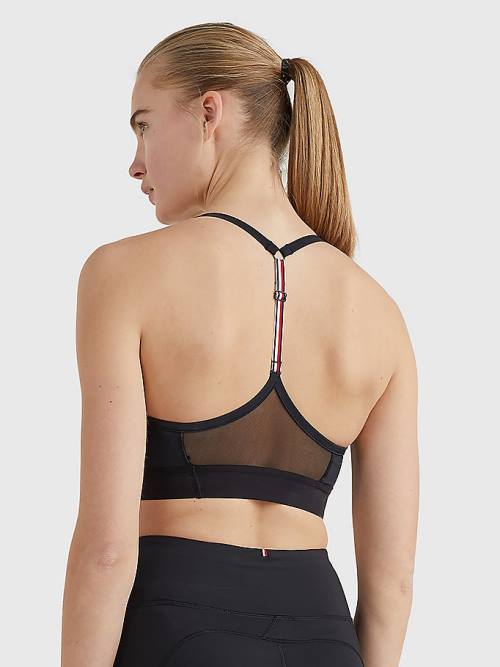 Tommy Hilfiger Sport Könnyű Low Support Racer Bra Fehérnemű Női Fekete | TH943DUF