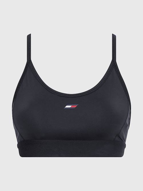 Tommy Hilfiger Sport Könnyű Low Support Racer Bra Fehérnemű Női Fekete | TH943DUF