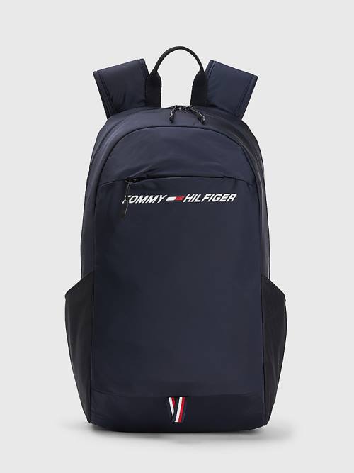 Tommy Hilfiger Sport Logo Backpack Táska Férfi Kék | TH467RSC