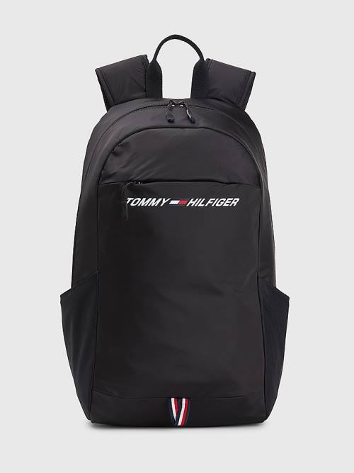 Tommy Hilfiger Sport Logo Backpack Táska Férfi Fekete | TH793QXE