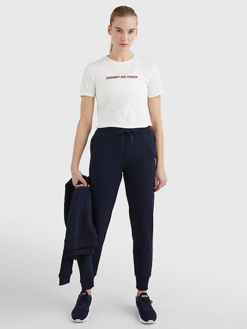 Tommy Hilfiger Sport Logo Póló Női Fehér | TH784WSG