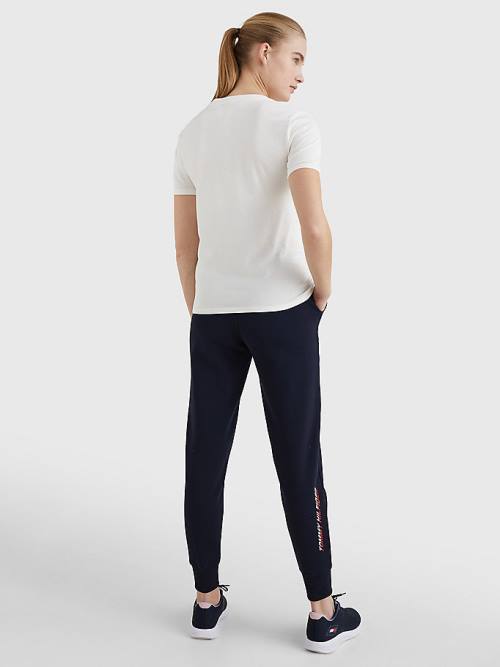 Tommy Hilfiger Sport Logo Póló Női Fehér | TH784WSG