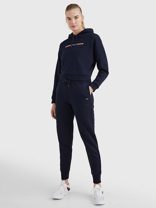 Tommy Hilfiger Sport Logo Relaxed Fit Kapucnis Pulóver Női Kék | TH275HSX